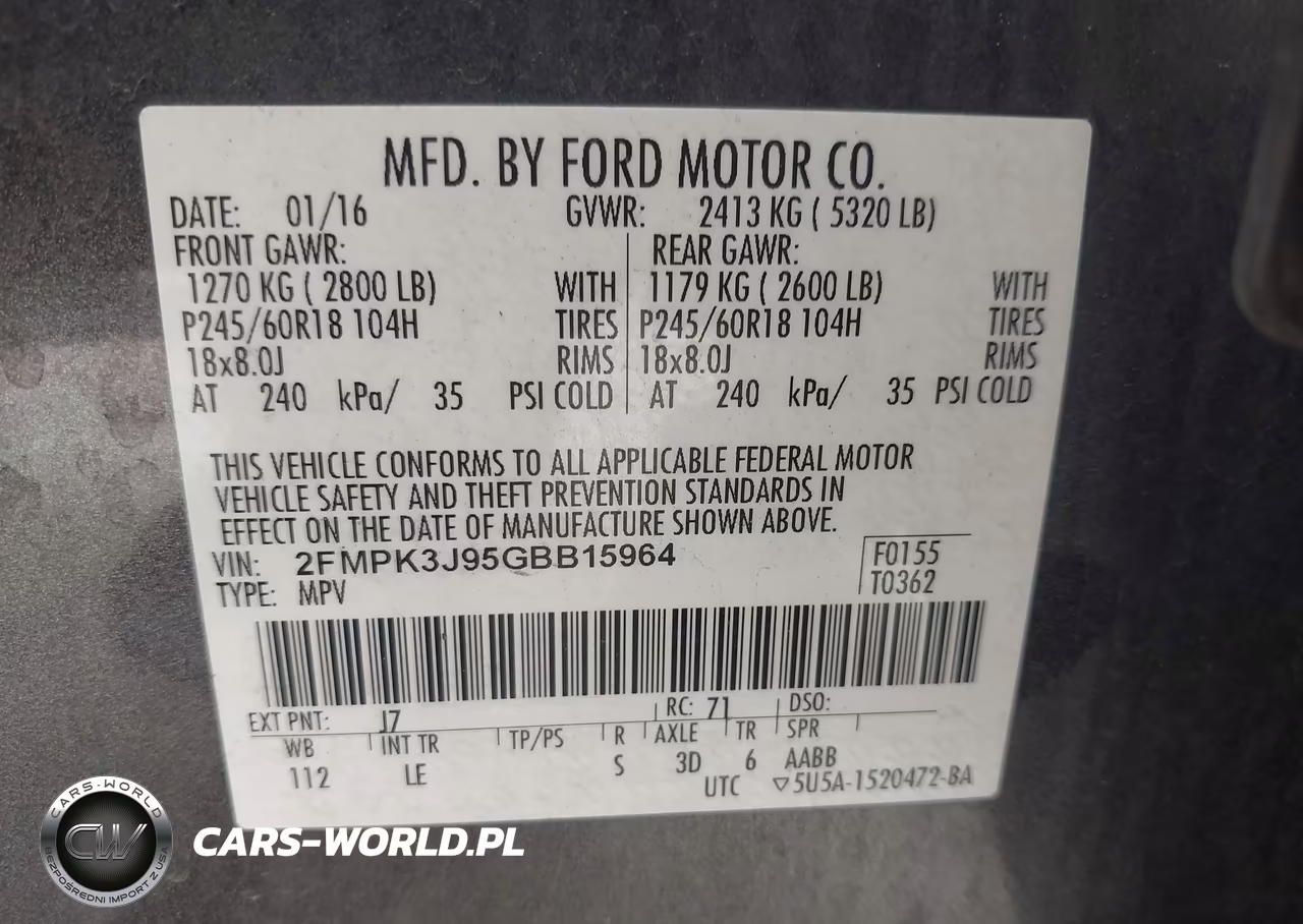2016 Ford Edge Sel VIN:2FMPK3J95GBB15964 - 9