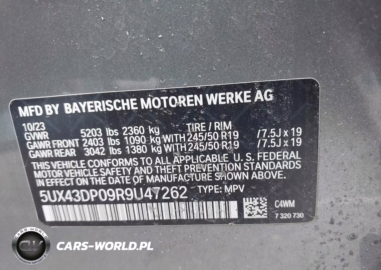 2024 BMW X3 Sdrive30I VIN:5UX43DP09R9U47262 - 9