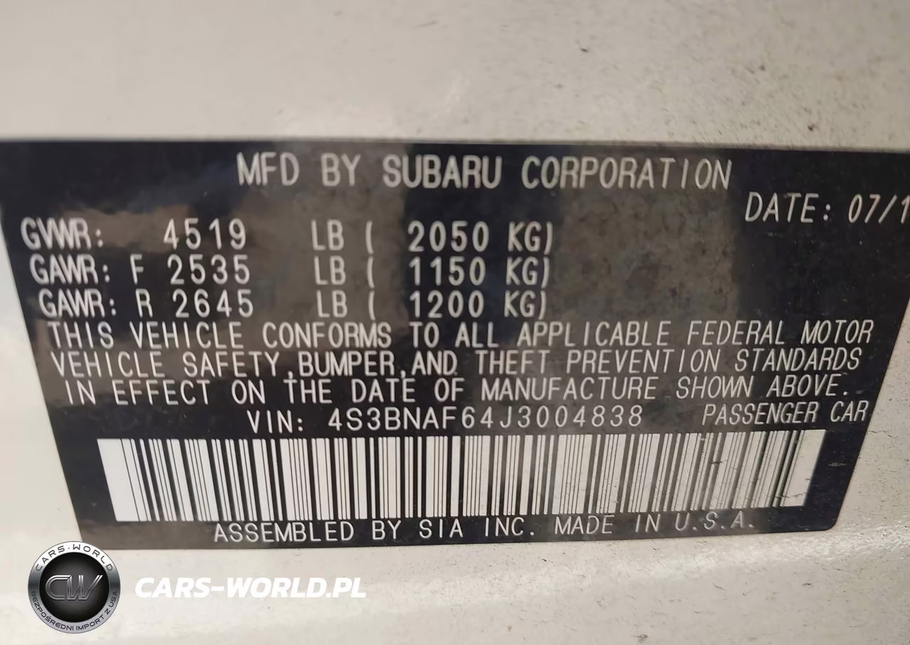 2018 Subaru Legacy 2.5I Premium VIN:4S3BNAF64J3004838 - 9