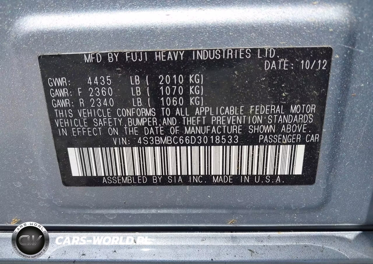 2013 Subaru Legacy 2.5I Premium VIN:4S3BMBC66D3018533 - 9