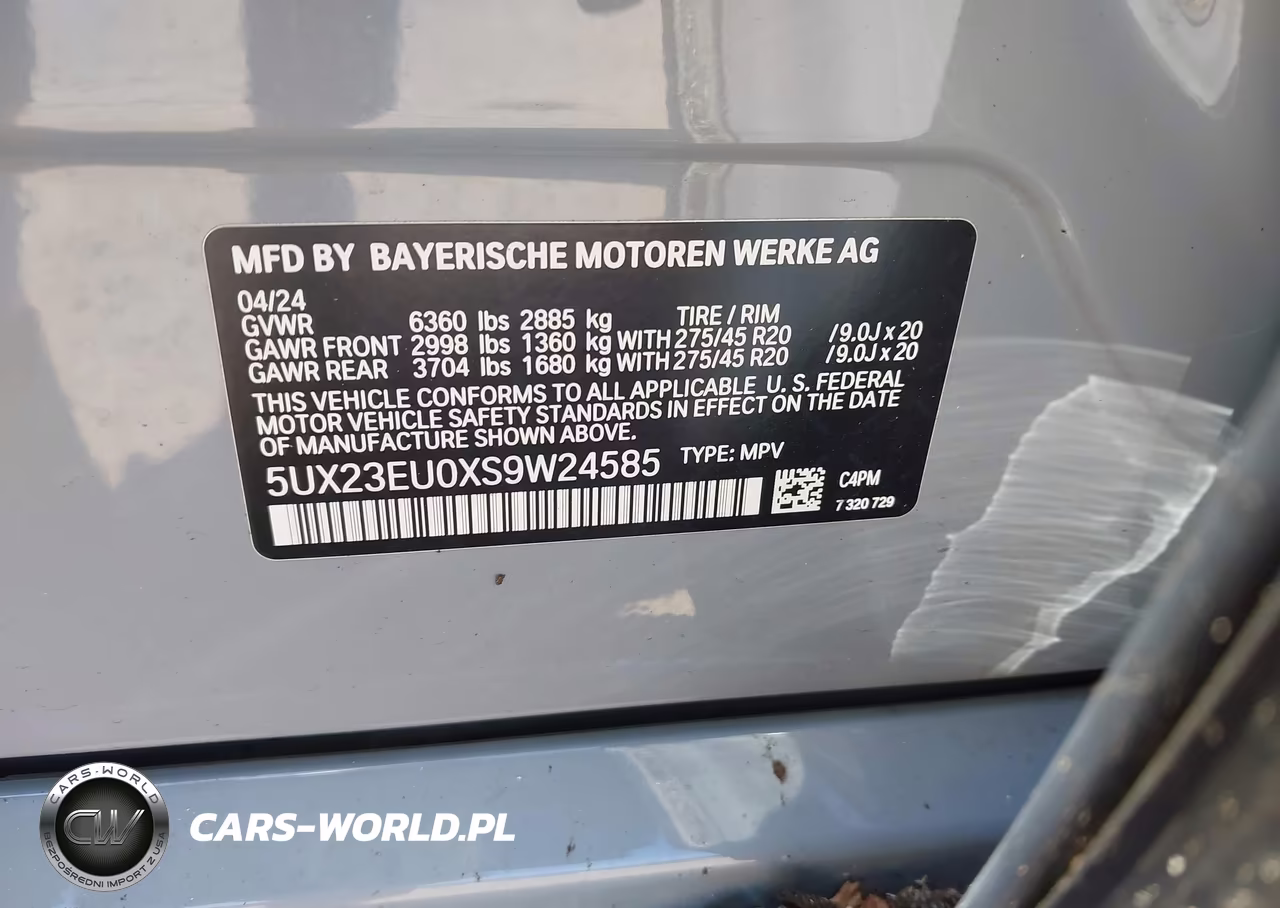 2025 BMW X5 xDrive40I VIN:5UX23EU0XS9W24585 - 9