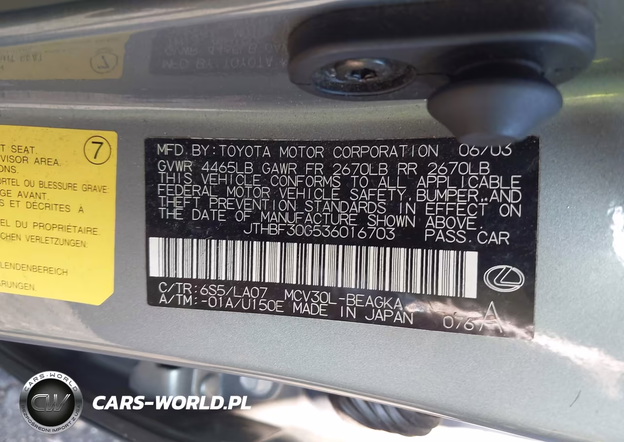 2003 Lexus Es 300 VIN:JTHBF30G536016703 - 9