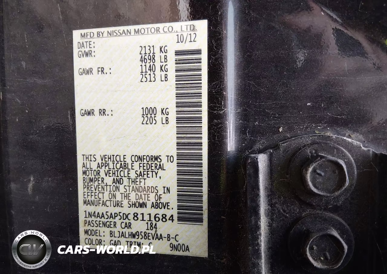 2013 Nissan Maxima 3.5 Sv VIN:1N4AA5AP5DC811684 - 9