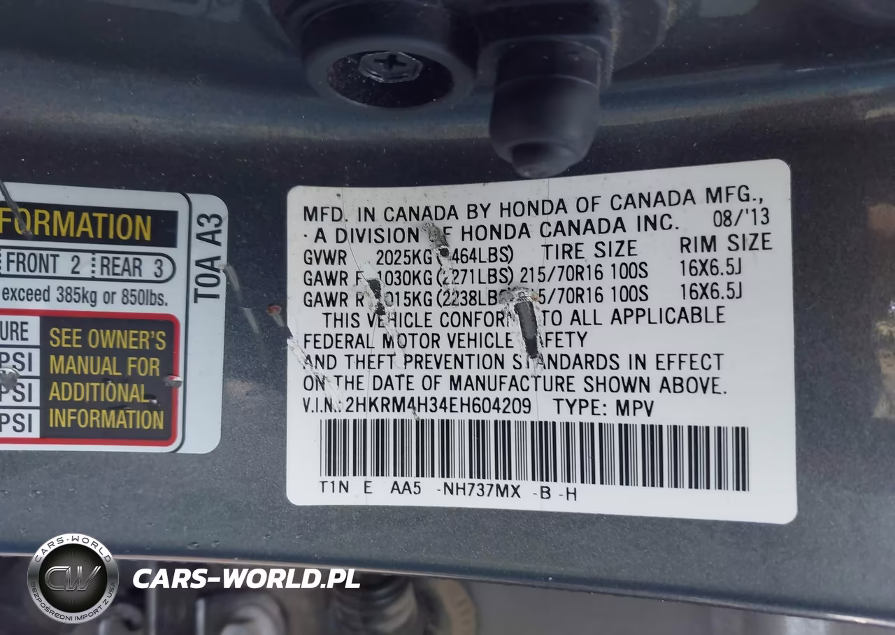 2014 Honda Cr-V Lx VIN:2HKRM4H34EH604209 - 9