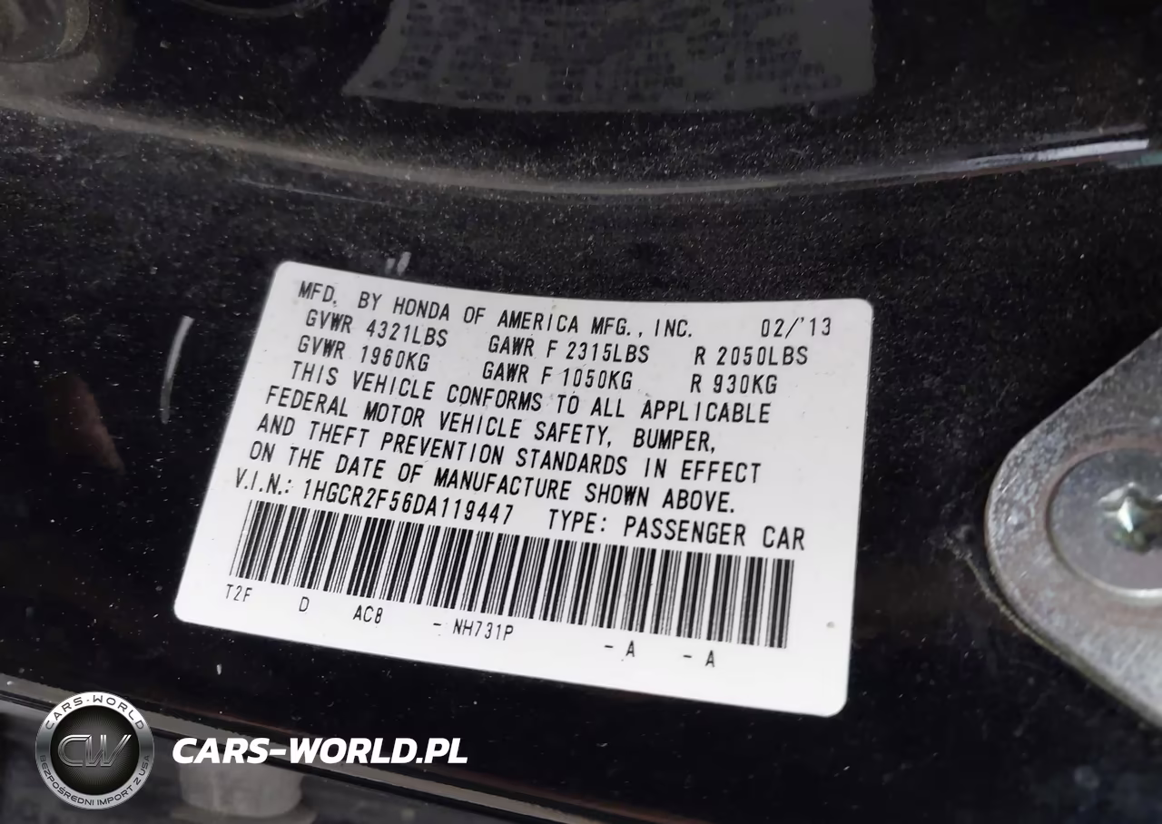 2013 Honda Accord Sport VIN:1HGCR2F56DA119447 - 9