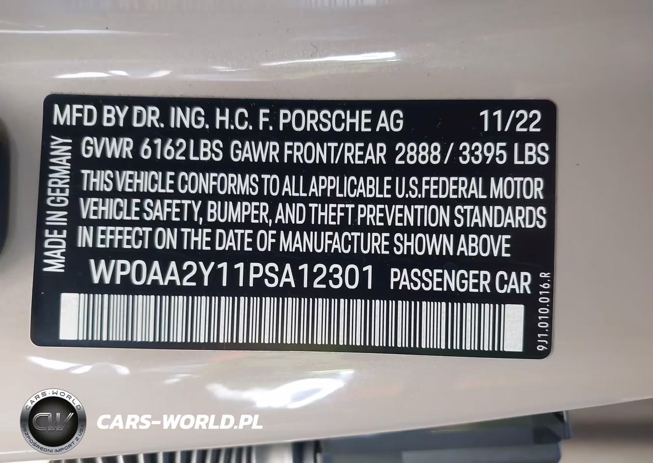 2023 Porsche Taycan VIN:WP0AA2Y11PSA12301 - 9