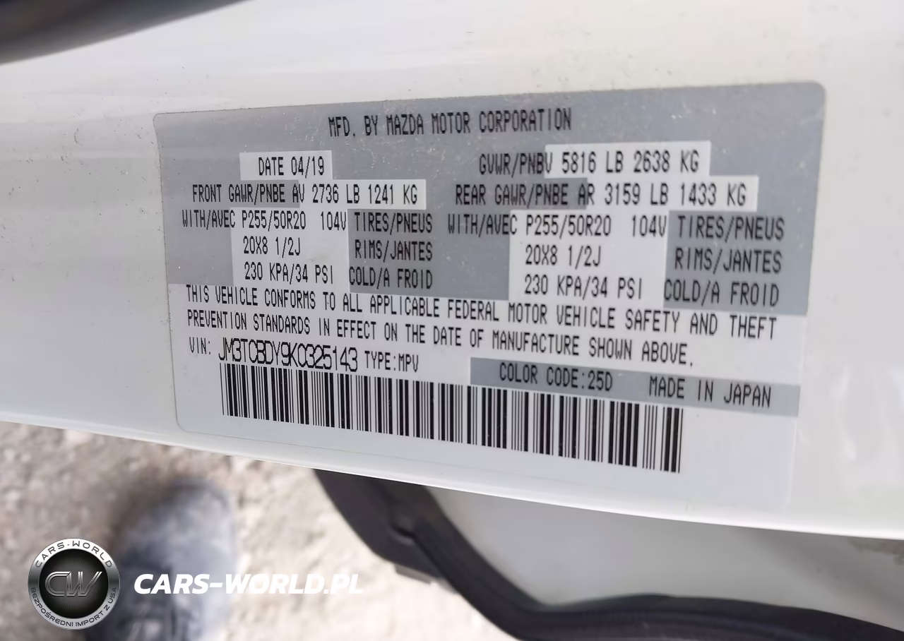2019 Mazda Cx-9 Grand Touring VIN:JM3TCBDY9K0325143 - 9