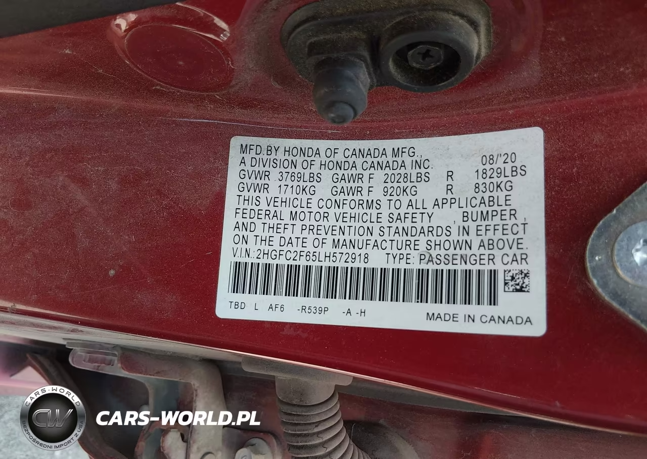 2020 Honda Civic Lx VIN:2HGFC2F65LH572918 - 9