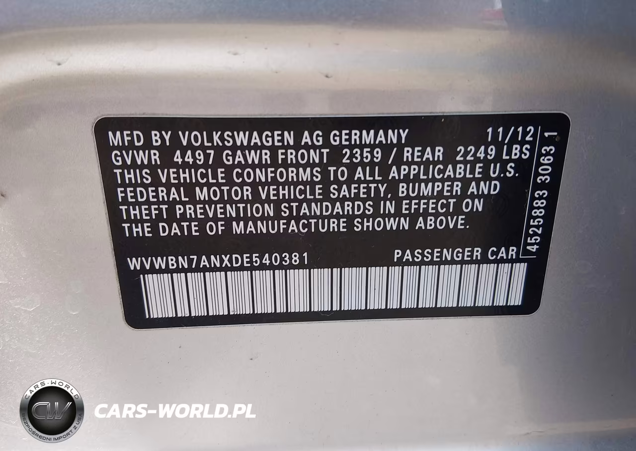 2013 Volkswagen Cc 2.0T R-Line VIN:WVWBN7ANXDE540381 - 9