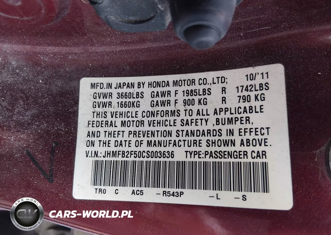 2012 Honda Civic Lx VIN:JHMFB2F50CS003636 - 9