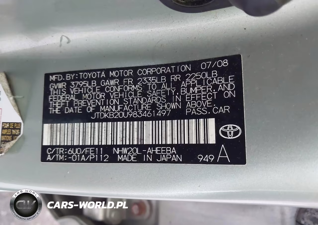 2008 Toyota Prius VIN:JTDKB20U983461497 - 9