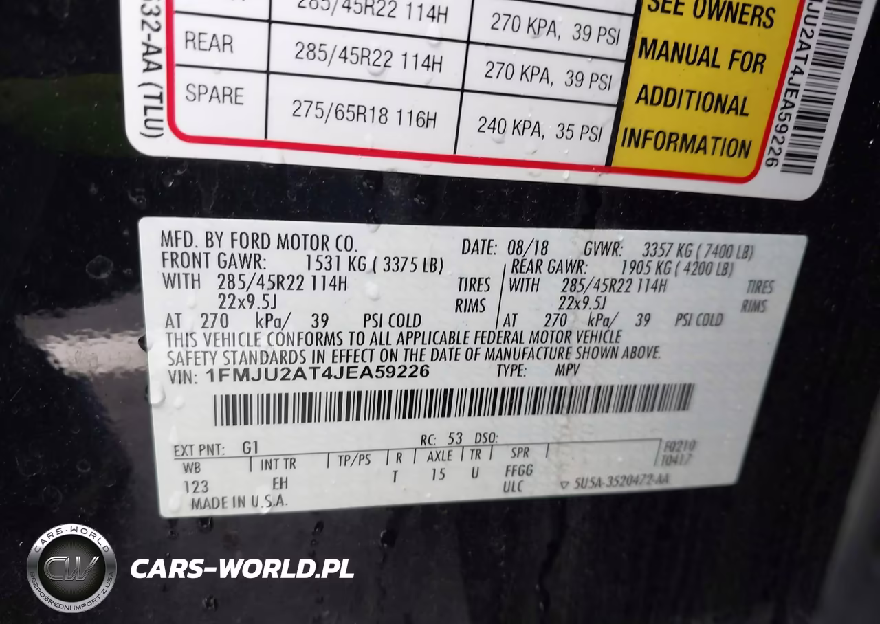 2018 Ford Expedition Limited VIN:1FMJU2AT4JEA59226 - 9
