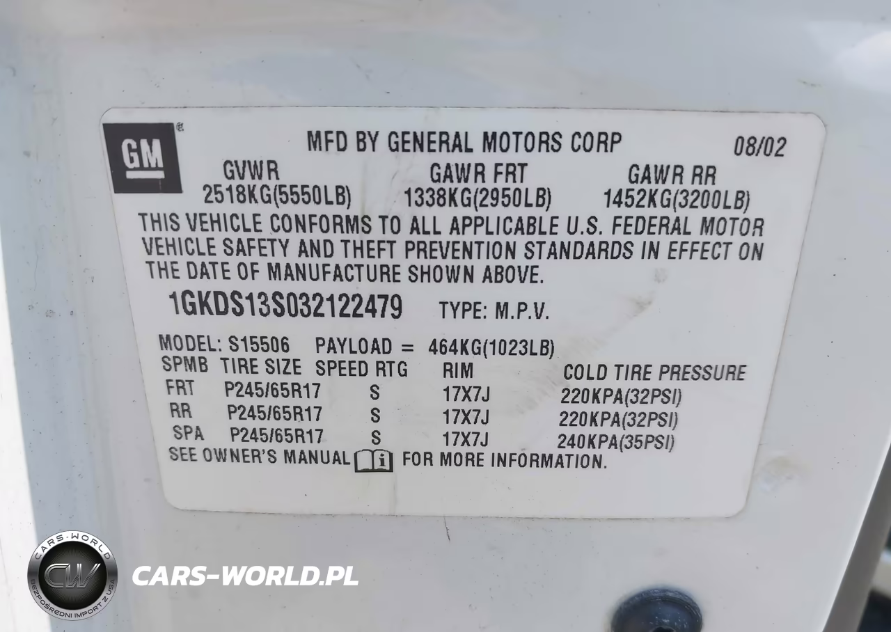 2003 GMC Envoy Slt VIN:1GKDS13S032122479 - 9