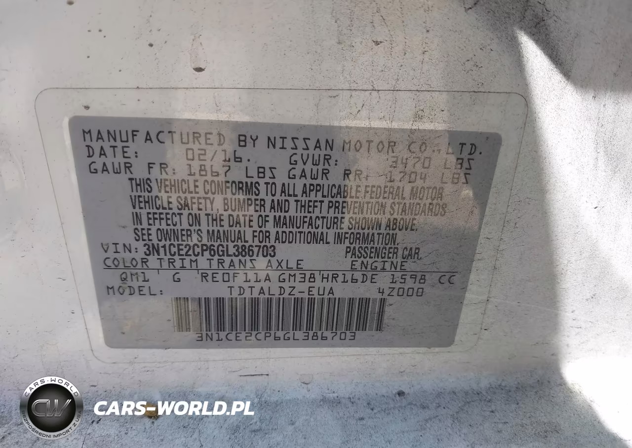 2016 Nissan Versa Note S (Sr)-S Plus-Sl-Sr-Sv VIN:3N1CE2CP6GL386703 - 9