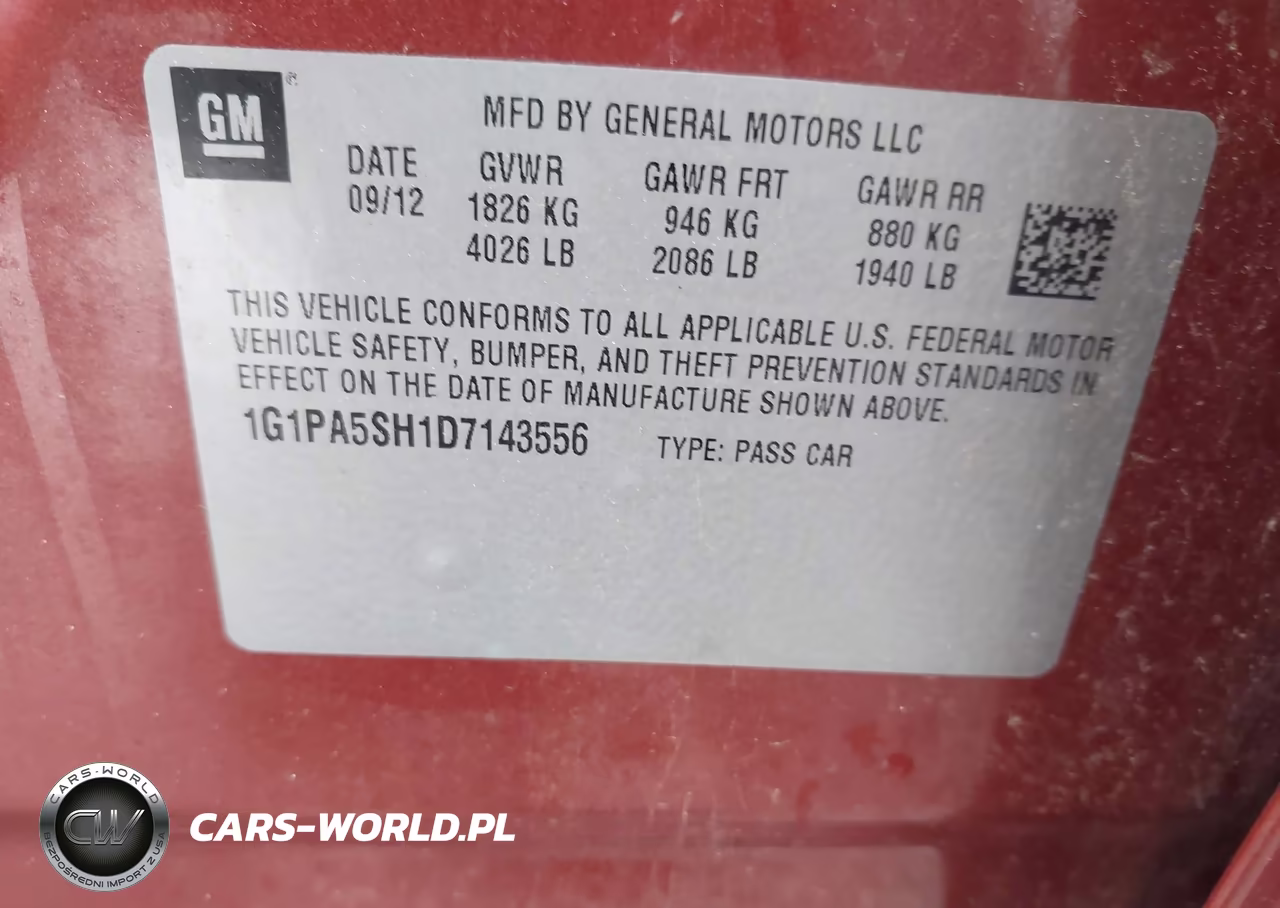 2013 Chevrolet Cruze Ls Auto VIN:1G1PA5SH1D7143556 - 9