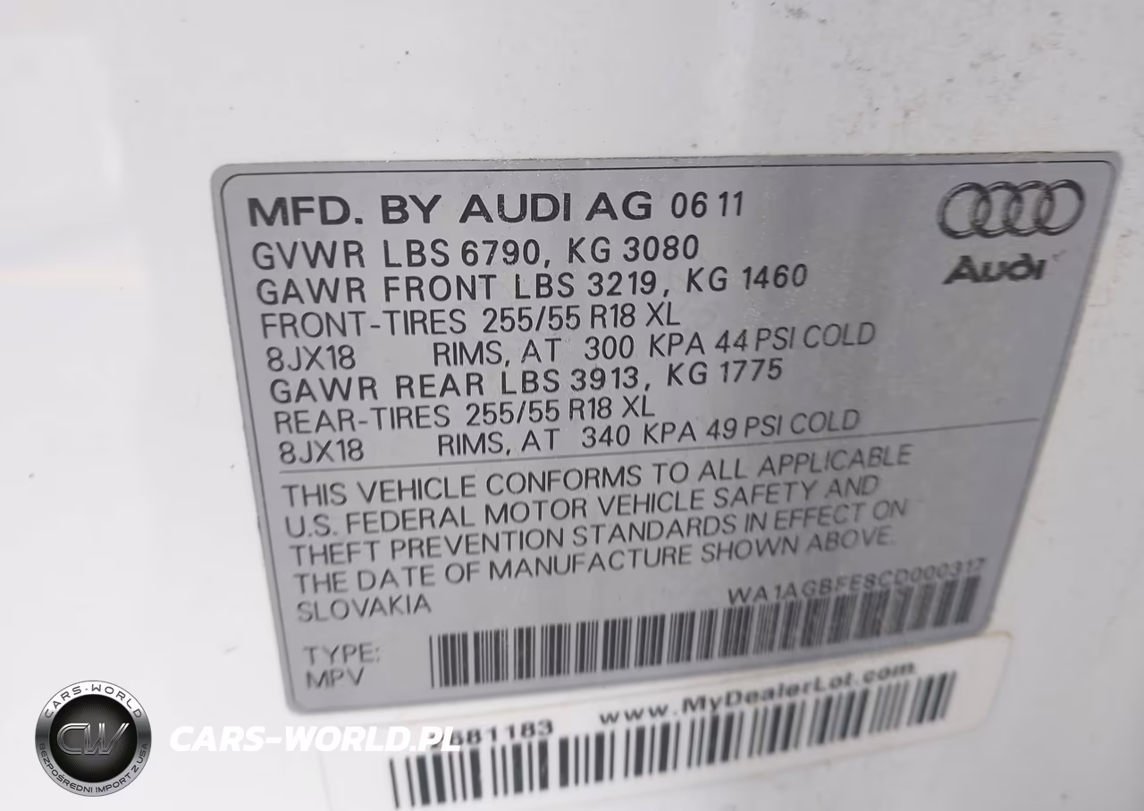 2012 Audi Q7 3.0T Premium VIN:WA1AGBFE8CD000317 - 9