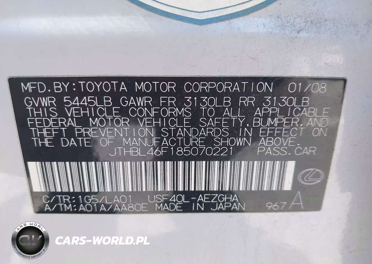2008 Lexus Ls 460 VIN:JTHBL46F185070221 - 9