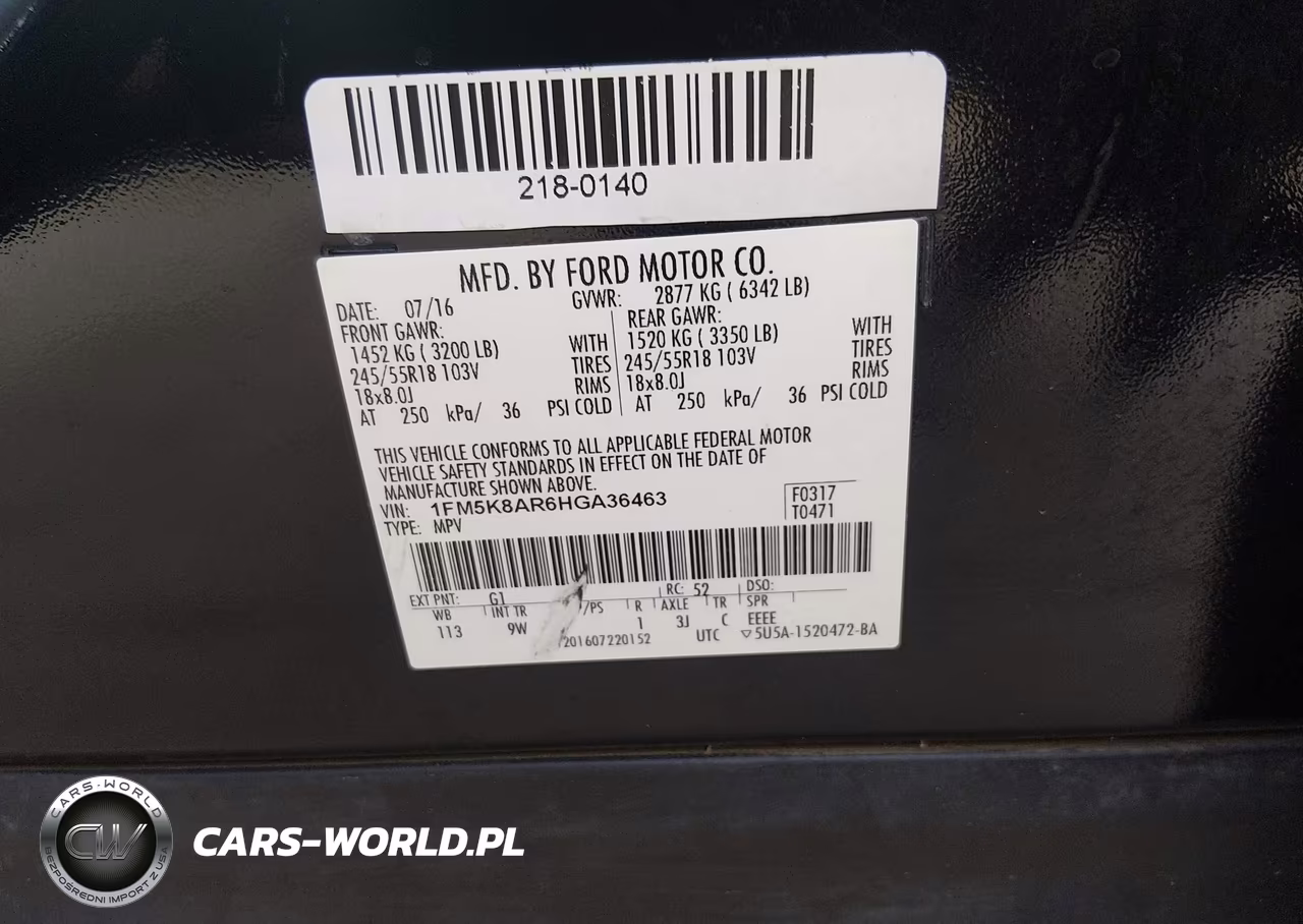 2017 Ford Utility Police Interceptor VIN:1FM5K8AR6HGA36463 - 9