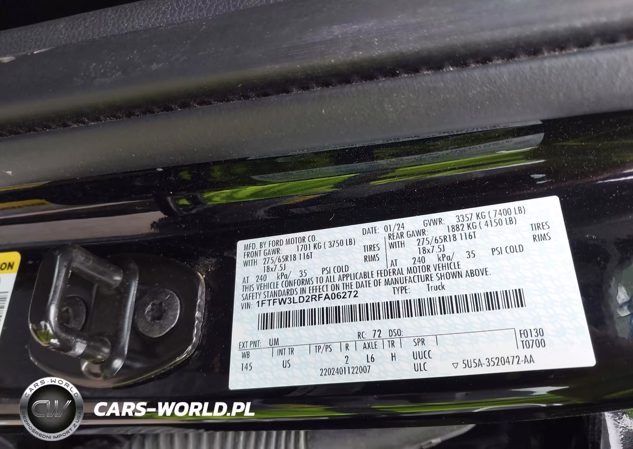 2024 Ford F-150 Xlt VIN:1FTFW3LD2RFA06272 - 9