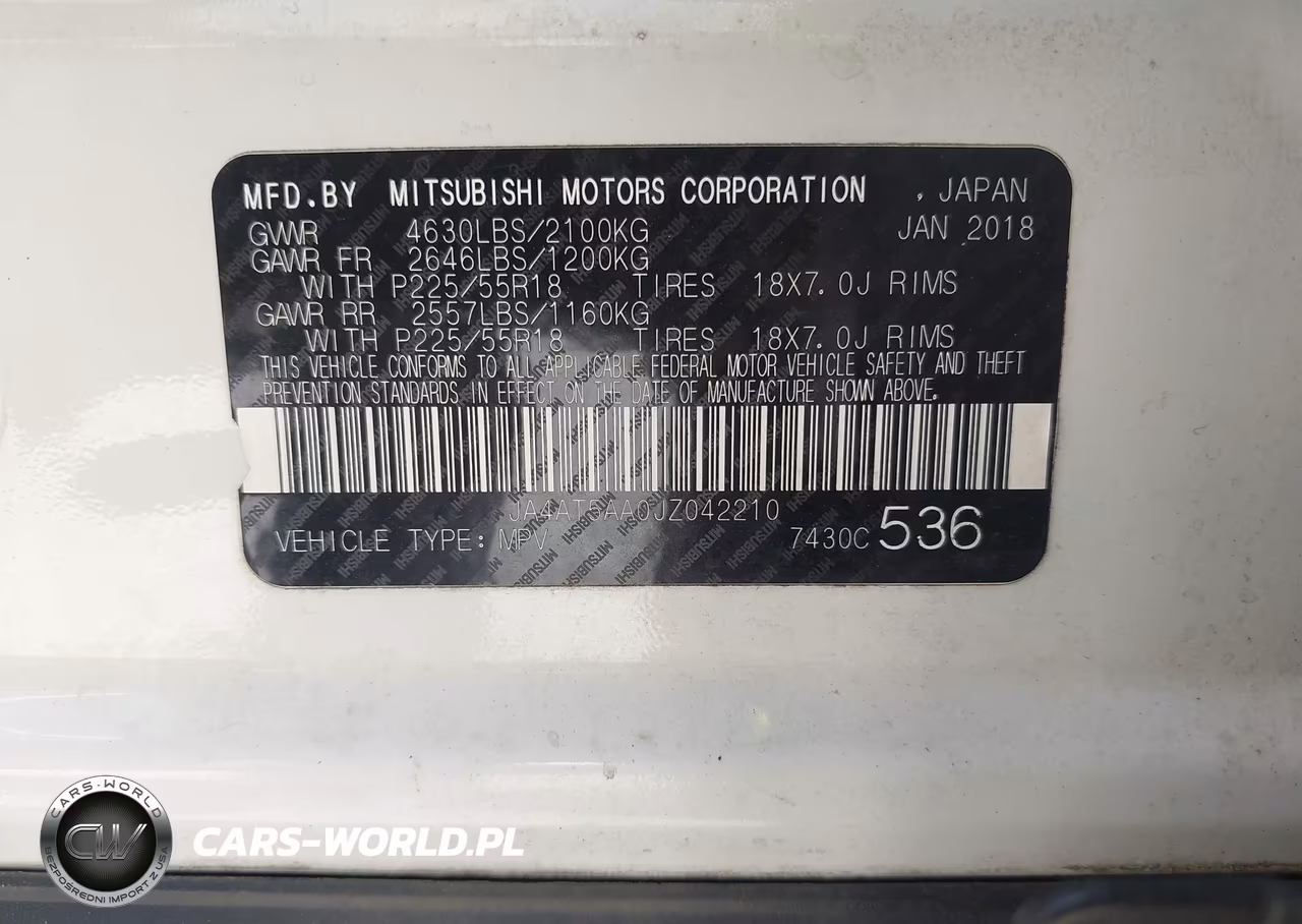 2018 Mitsubishi Eclipse Cross Sel VIN:JA4AT5AA0JZ042210 - 9