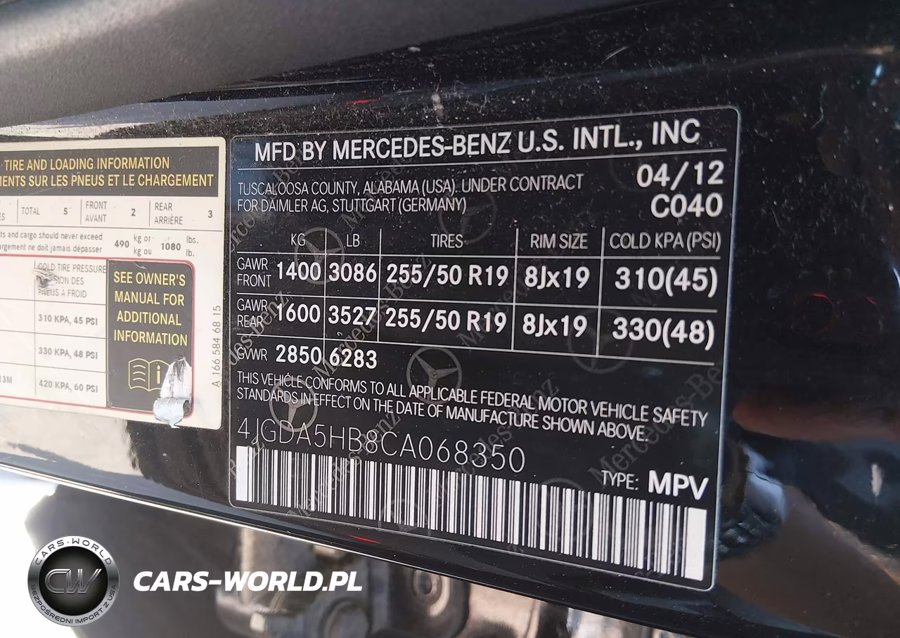 2012 Mercedes-Benz Ml 350 4Matic VIN:4JGDA5HB8CA068350 - 9