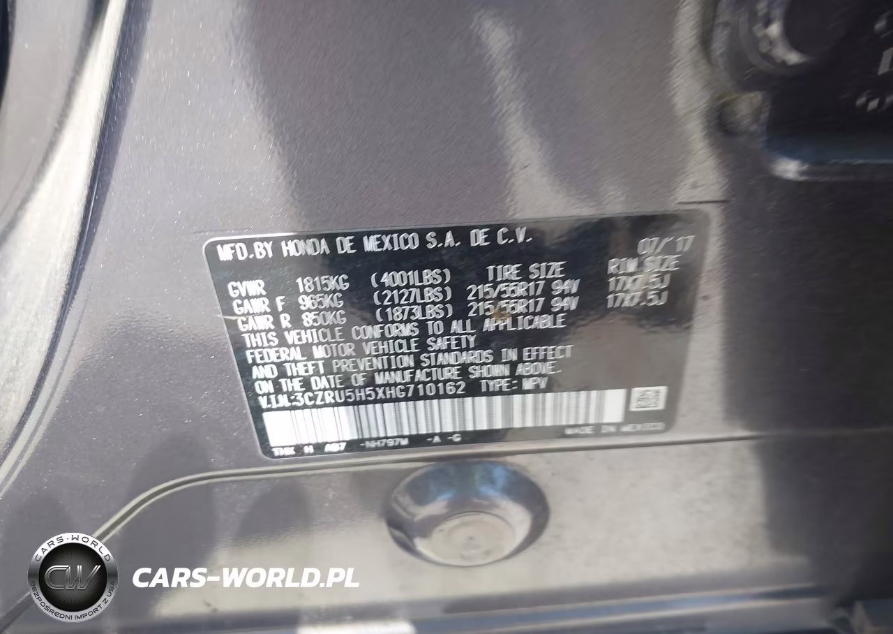 2017 Honda Hr-V Ex VIN:3CZRU5H5XHG710162 - 9