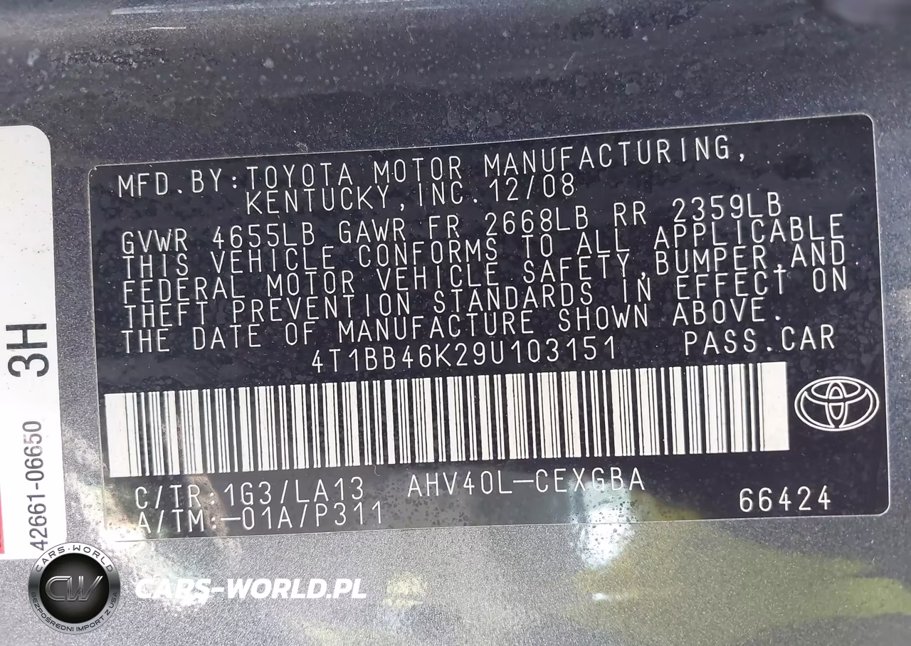 2009 Toyota Camry Hybrid VIN:4T1BB46K29U103151 - 9