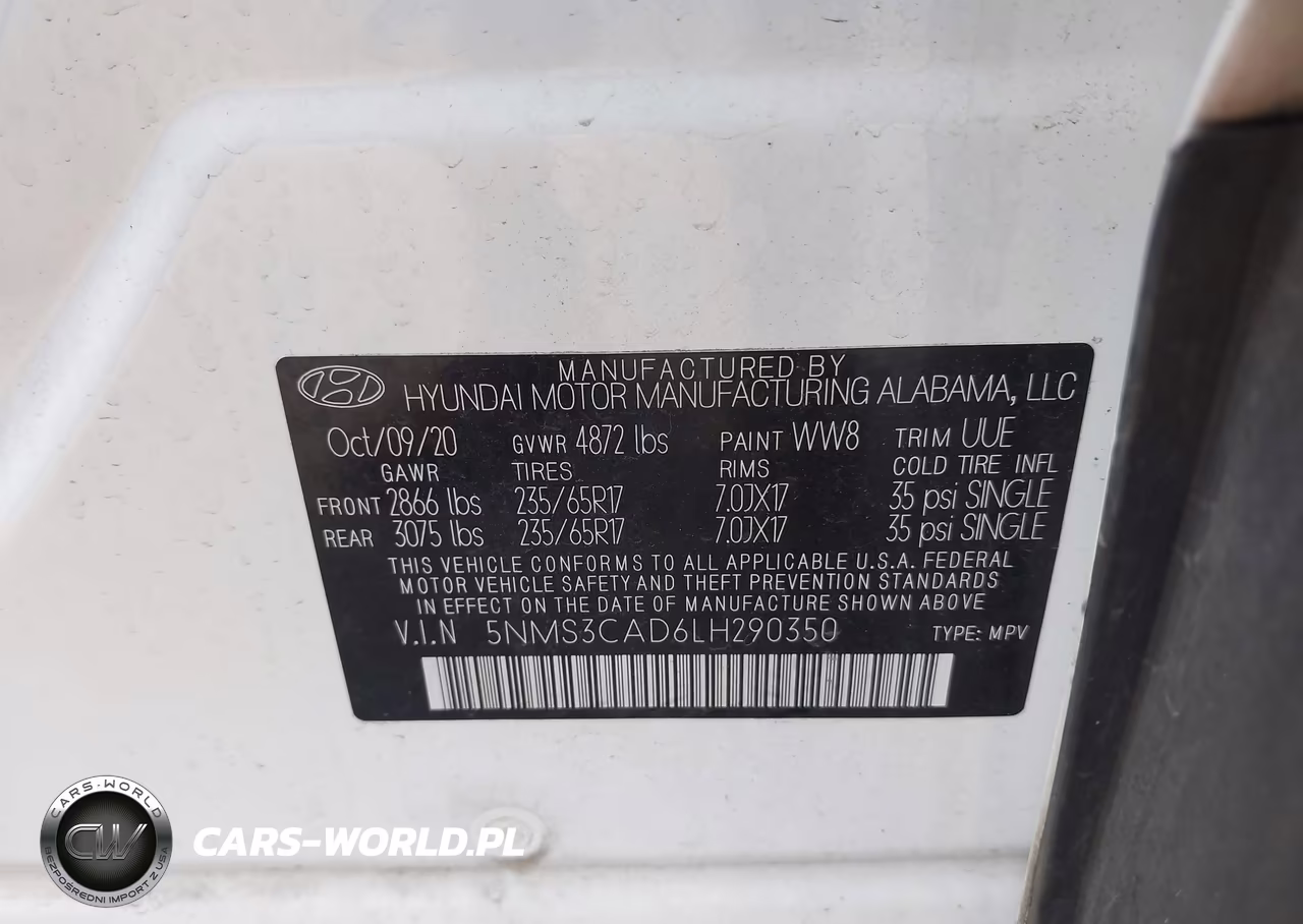 2020 Hyundai Santa Fe Sel VIN:5NMS3CAD6LH290350 - 9