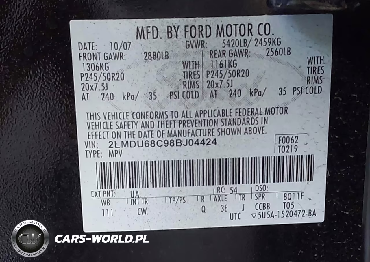 2008 Lincoln Mkx VIN:2LMDU68C98BJ04424 - 9