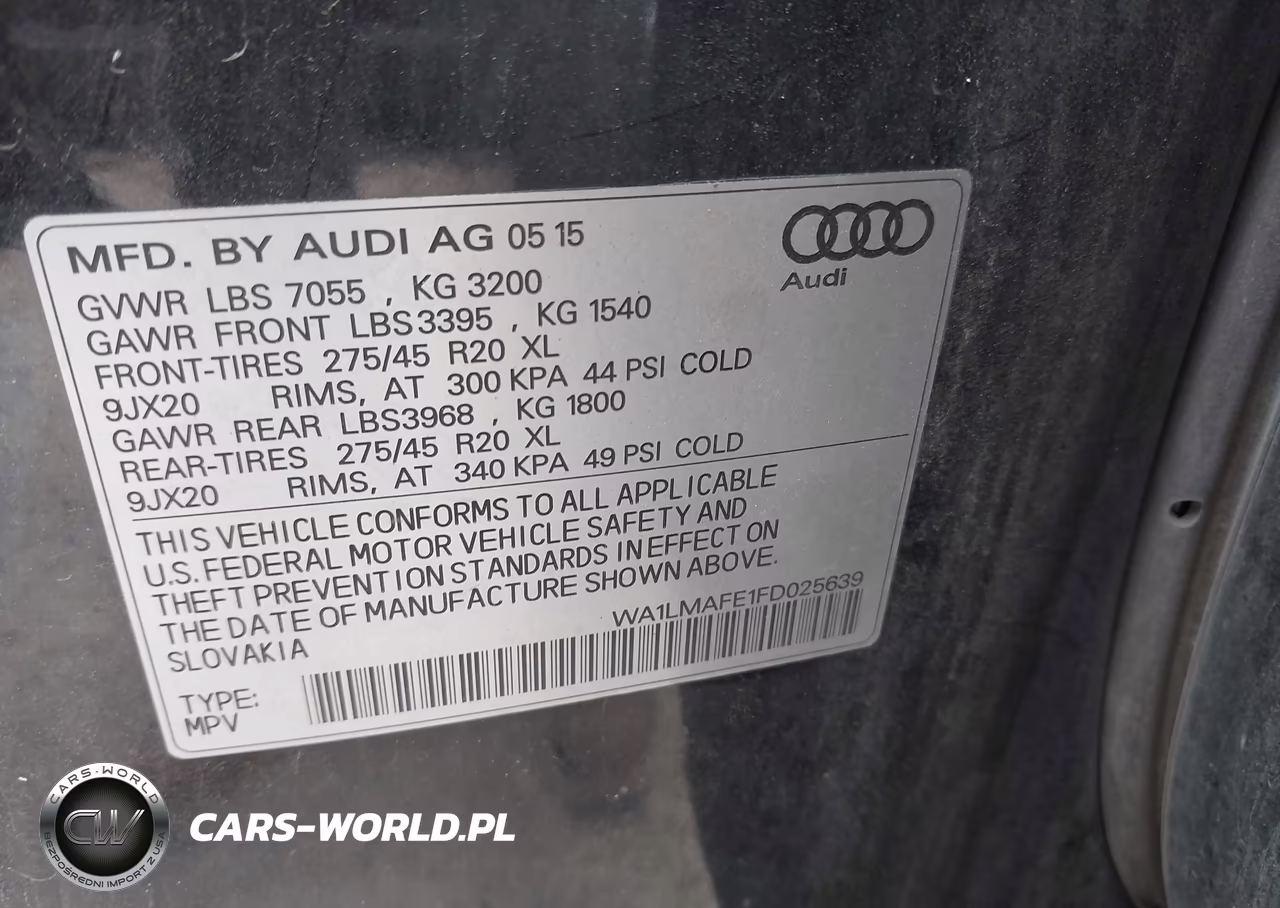 2015 Audi Q7 3.0 Tdi Premium VIN:WA1LMAFE1FD025639 - 9