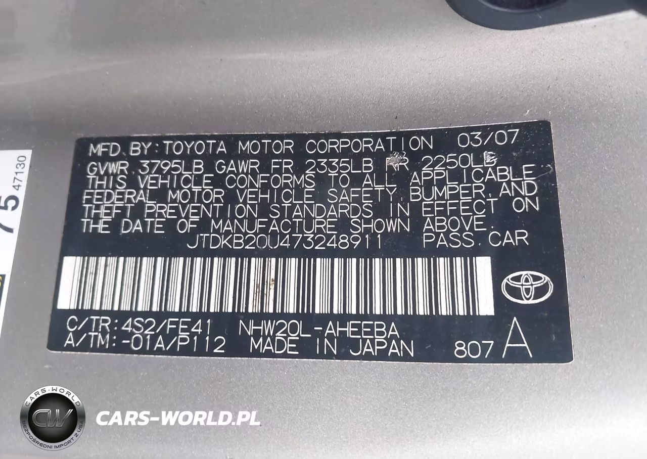 2007 Toyota Prius VIN:JTDKB20U473248911 - 9