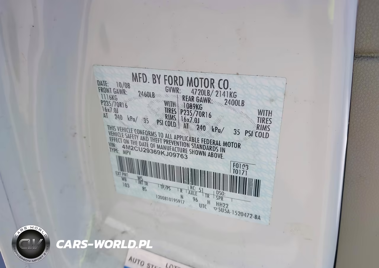 2009 Mercury Mariner Hybrid VIN:4M2CU29369KJ09763 - 9