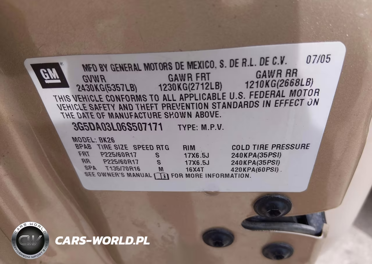 2006 Buick Rendezvous Cx VIN:3G5DA03L06S507171 - 9