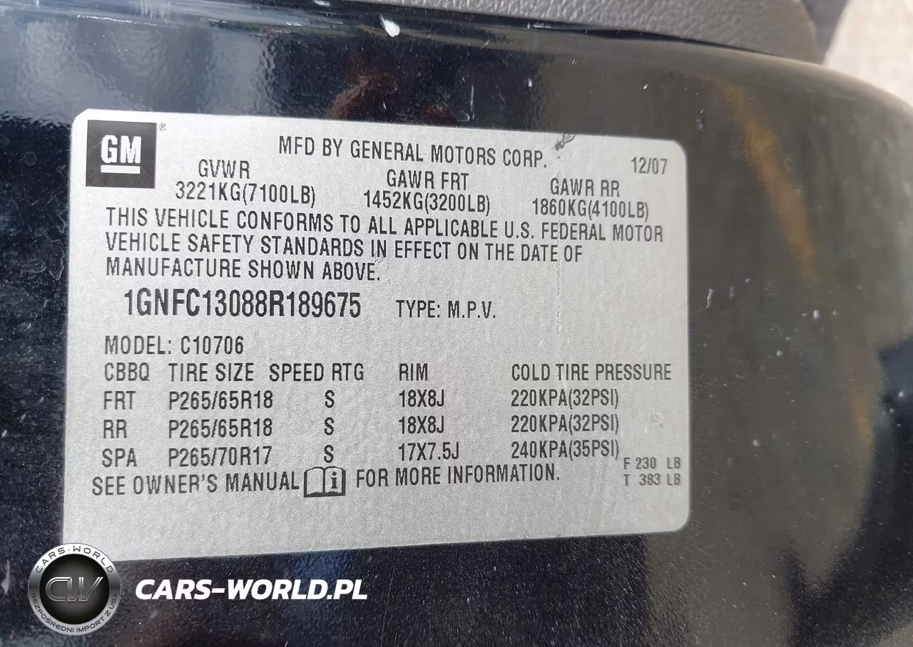 2008 Chevrolet Tahoe Lt VIN:1GNFC13088R189675 - 9
