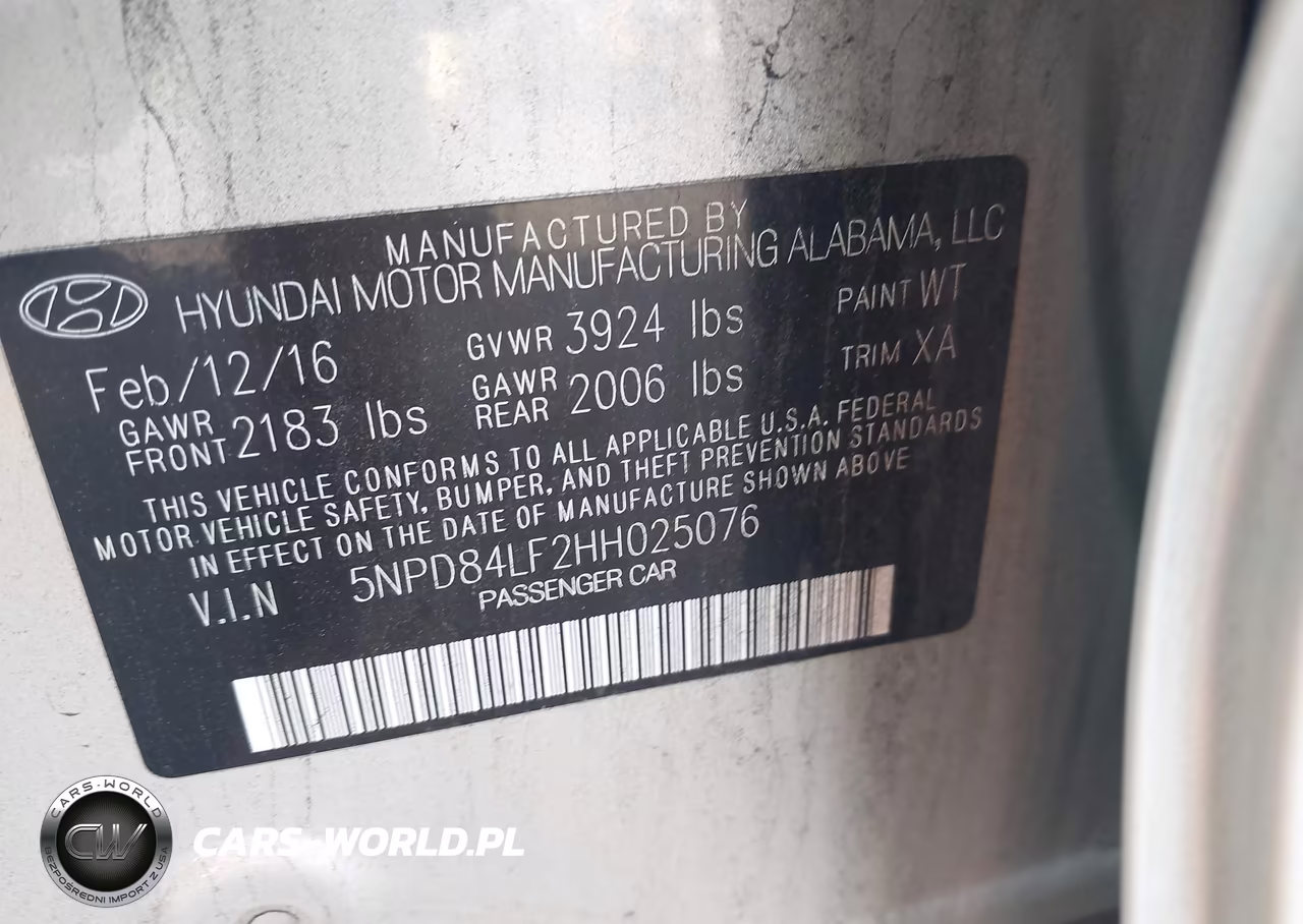 2017 Hyundai Elantra Se VIN:5NPD84LF2HH025076 - 9