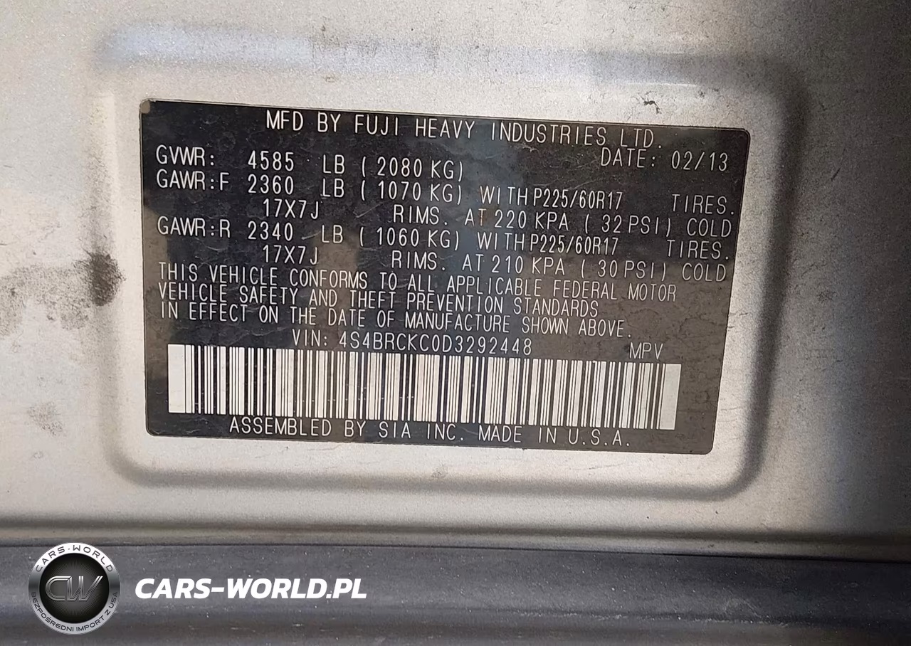 2013 Subaru Outback 2.5I Limited VIN:4S4BRCKC0D3292448 - 9