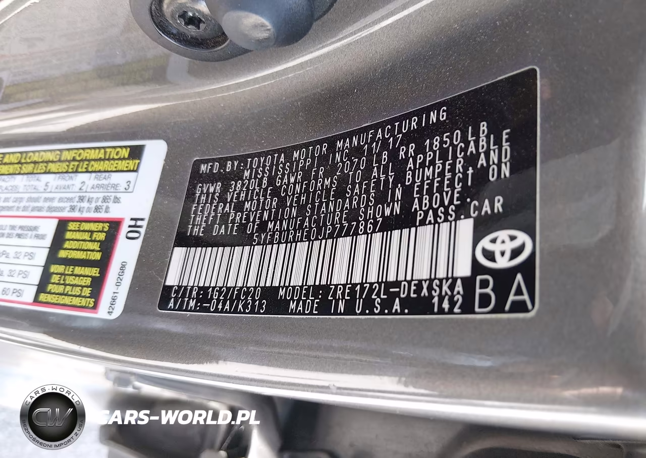 2018 Toyota Corolla Se VIN:5YFBURHE0JP777867 - 9