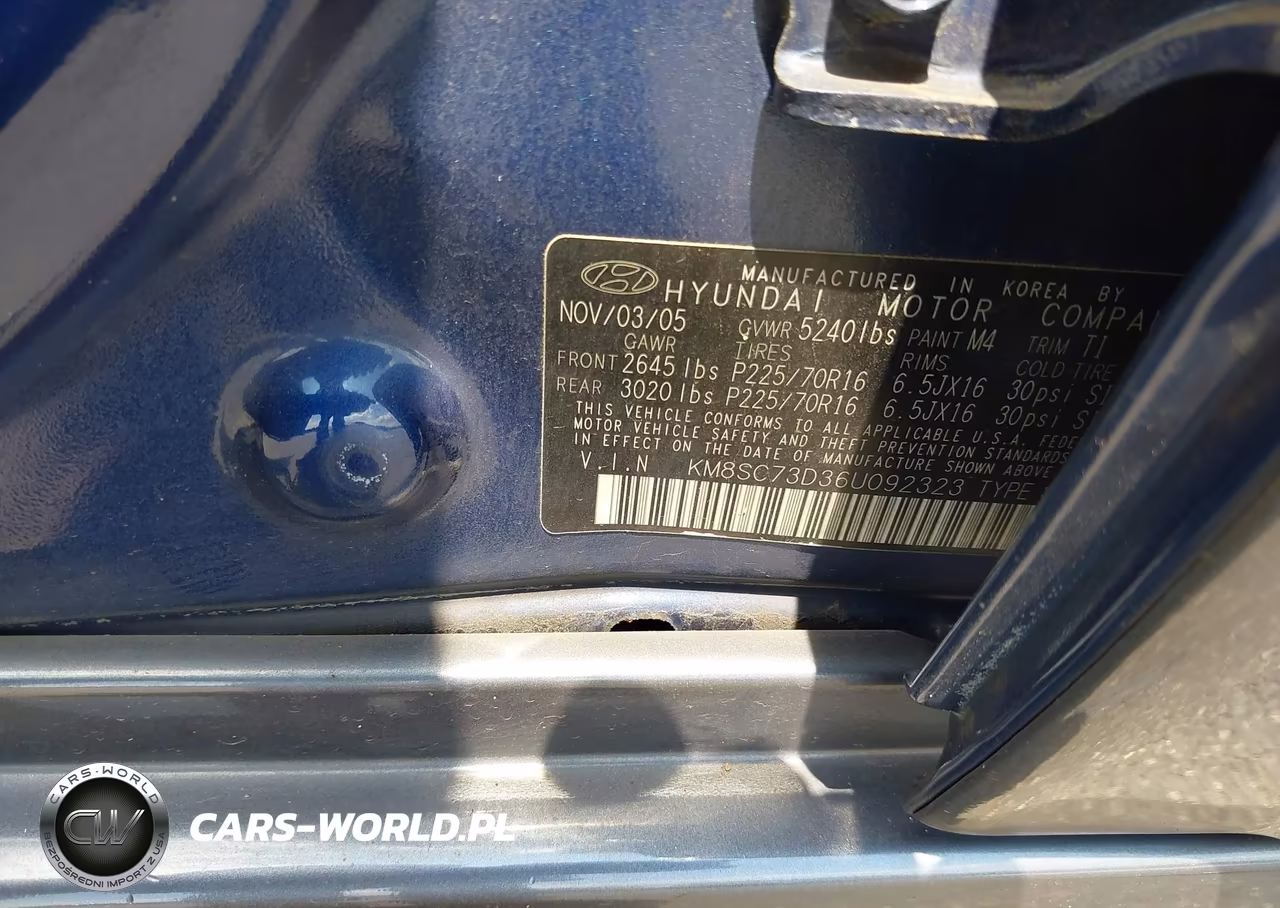 2006 Hyundai Santa Fe Gls VIN:KM8SC73D36U092323 - 9