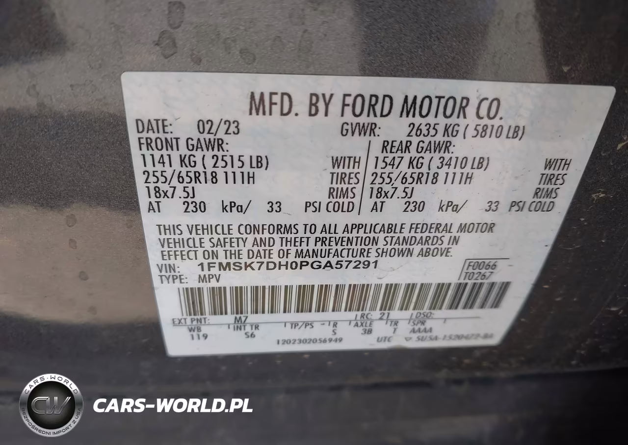 2023 Ford Explorer Xlt VIN:1FMSK7DH0PGA57291 - 9