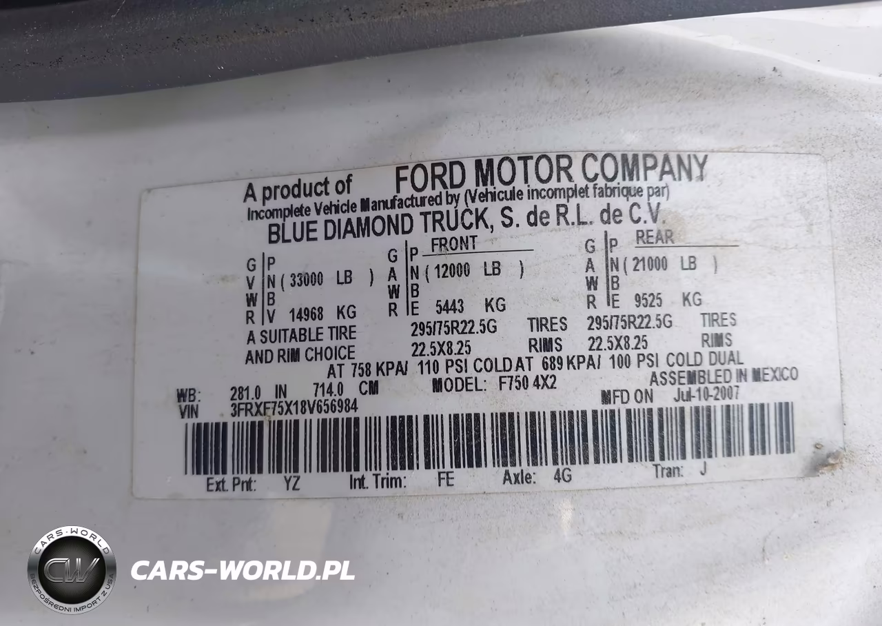 2008 Ford Super Duty F-750 Straight Frame Xl-Xlt VIN:3FRXF75X18V656984 - 8