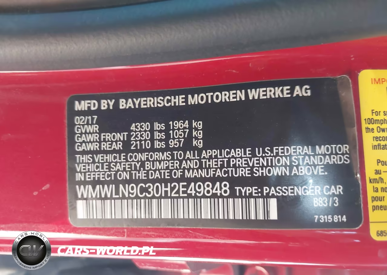 2017 Mini Clubman Cooper S VIN:WMWLN9C30H2E49848 - 9