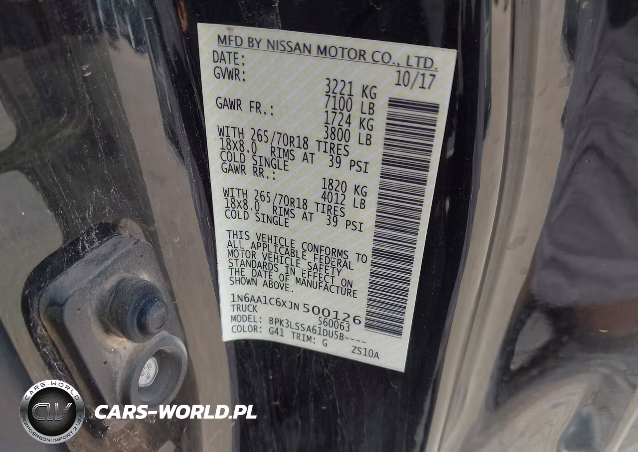 2018 Nissan Titan Sv VIN:1N6AA1C6XJN500126 - 9