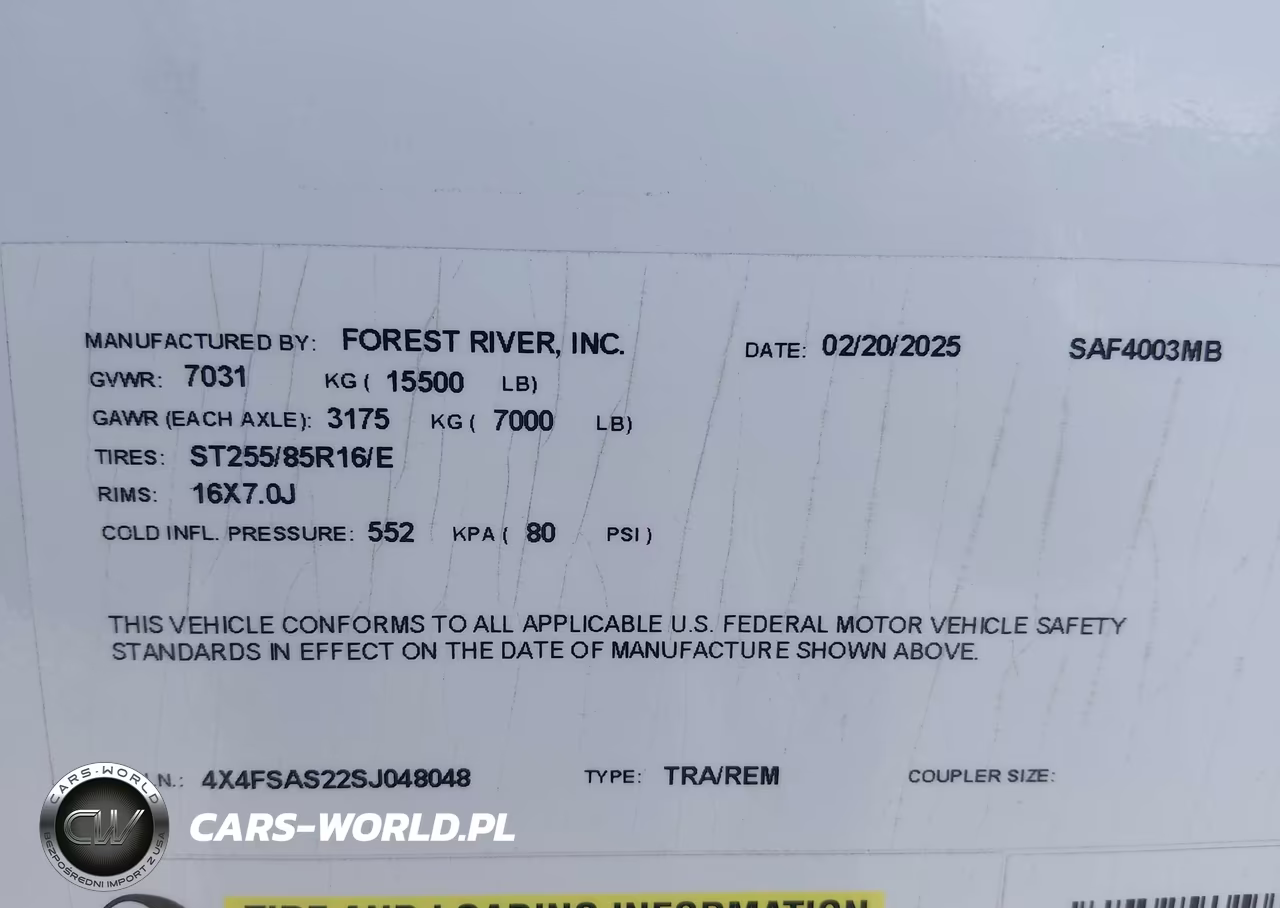 2025 Forest River Travel Trlr VIN:4X4FSAS22SJ048048 - 9