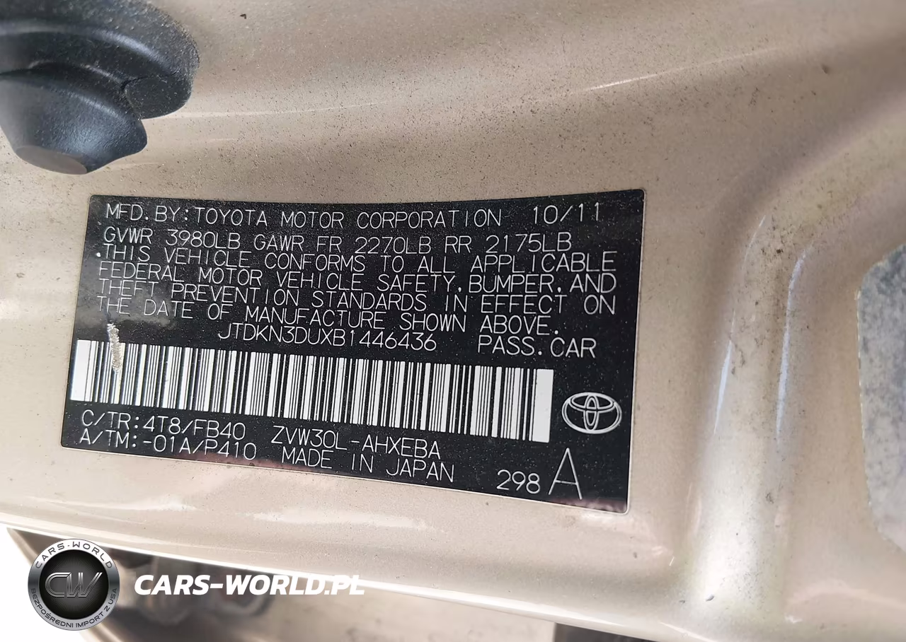 2011 Toyota Prius Two VIN:JTDKN3DUXB1446436 - 9
