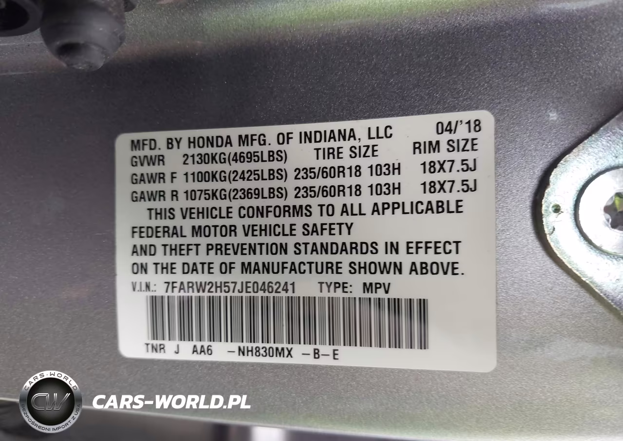 2018 Honda Cr-V Ex VIN:7FARW2H57JE046241 - 9