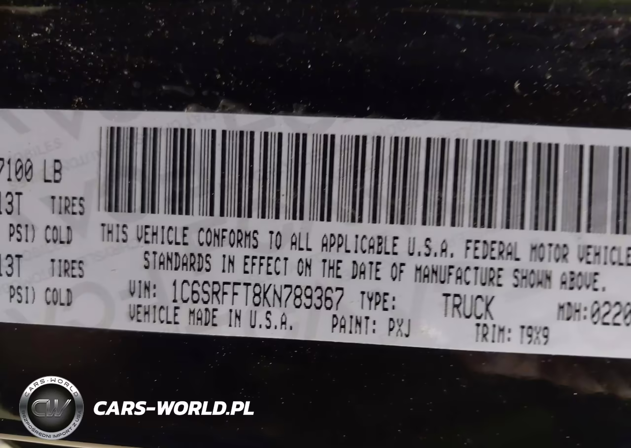 2019 Ram 1500 VIN:1C6SRFFT8KN789367 - 9
