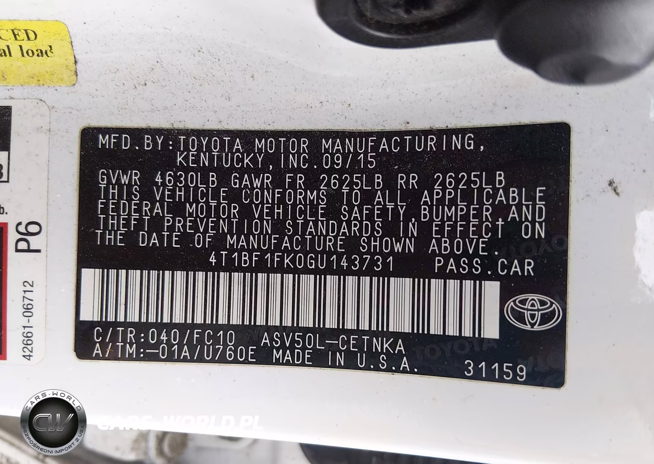 2016 Toyota Camry Le VIN:4T1BF1FK0GU143731 - 9