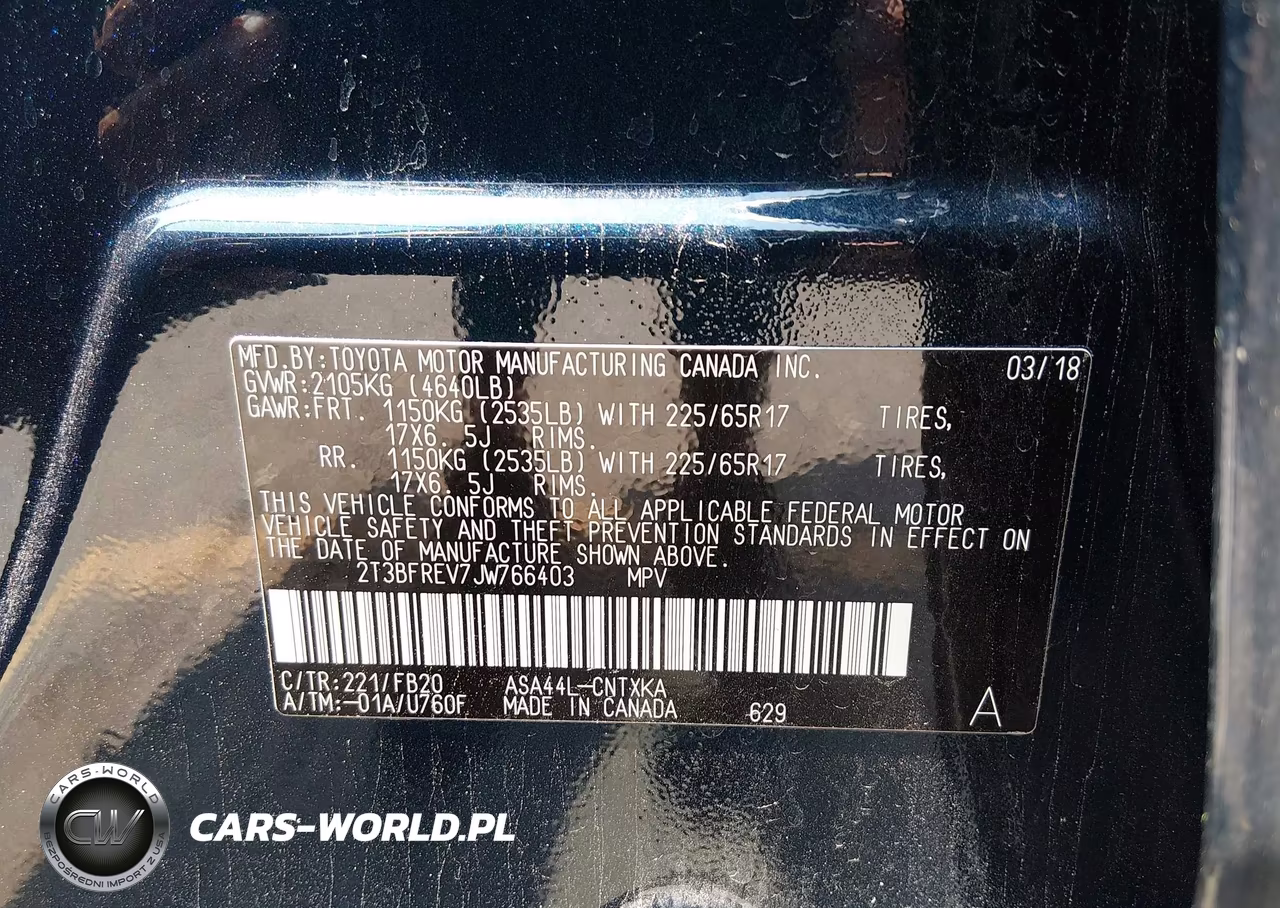 2018 Toyota Rav4 Le VIN:2T3BFREV7JW766403 - 9