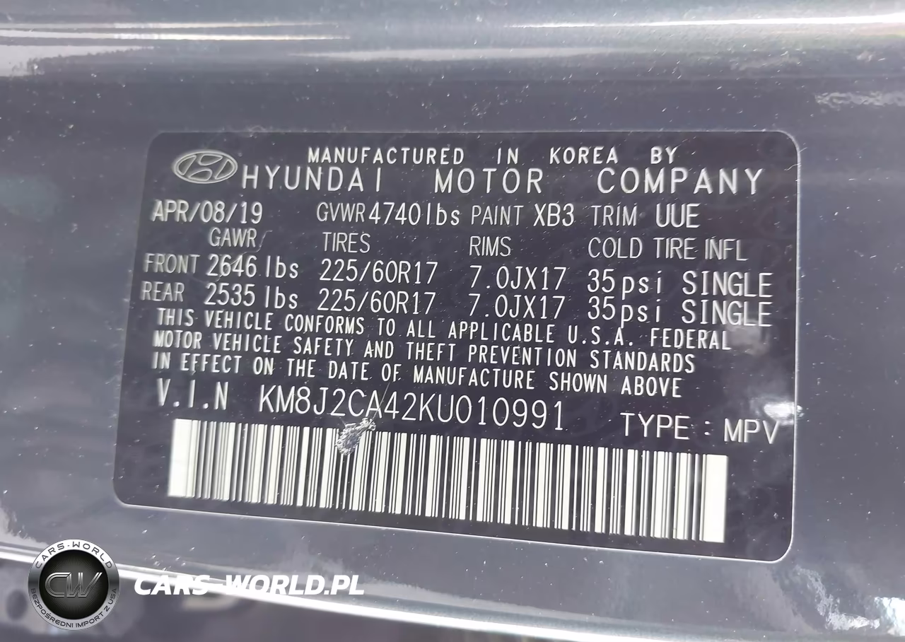 2019 Hyundai Tucson Se VIN:KM8J2CA42KU010991 - 9