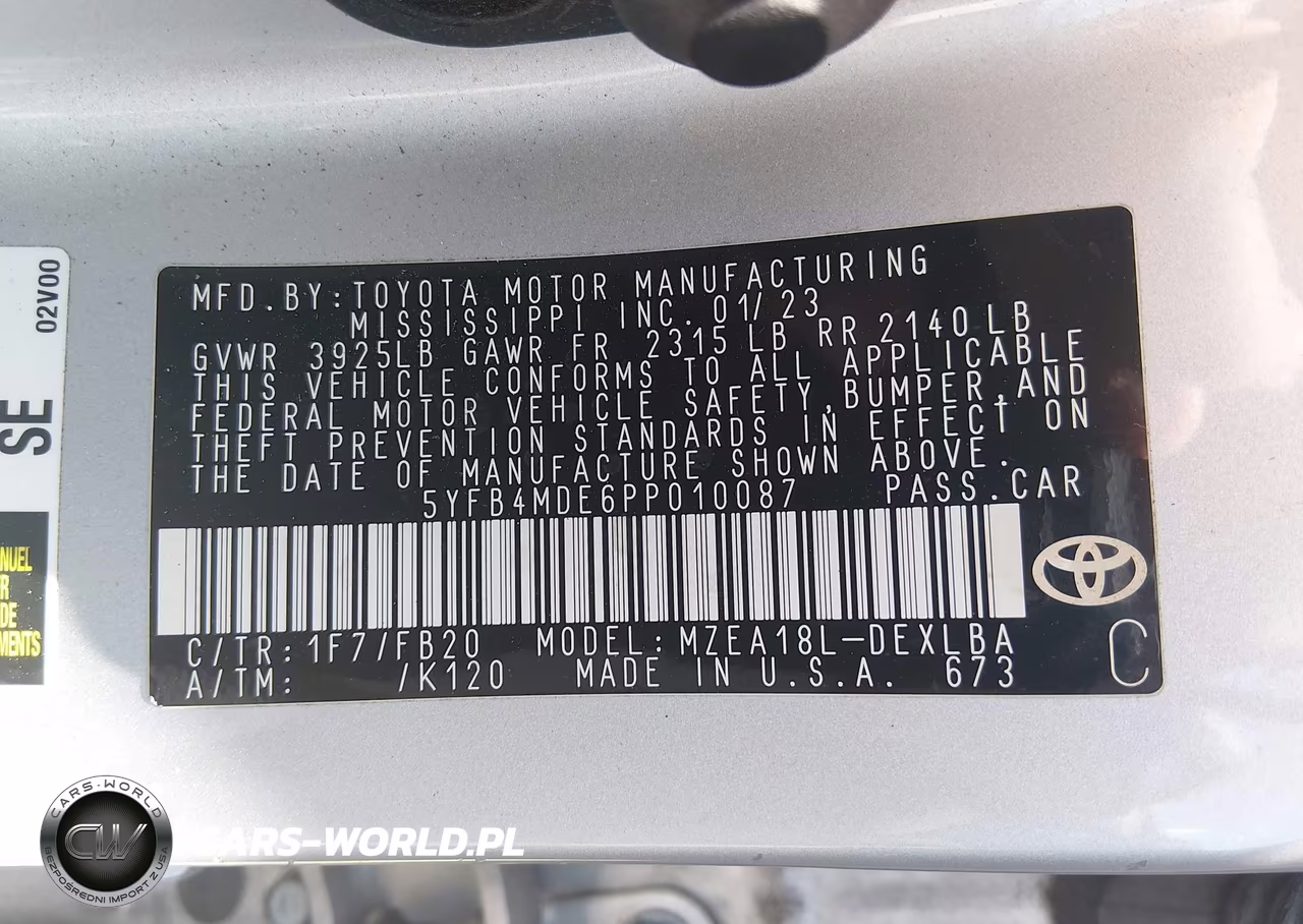 2023 Toyota Corolla Le VIN:5YFB4MDE6PP010087 - 9